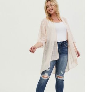 NWT Torrid Pink Plaid Chiffon Kimono